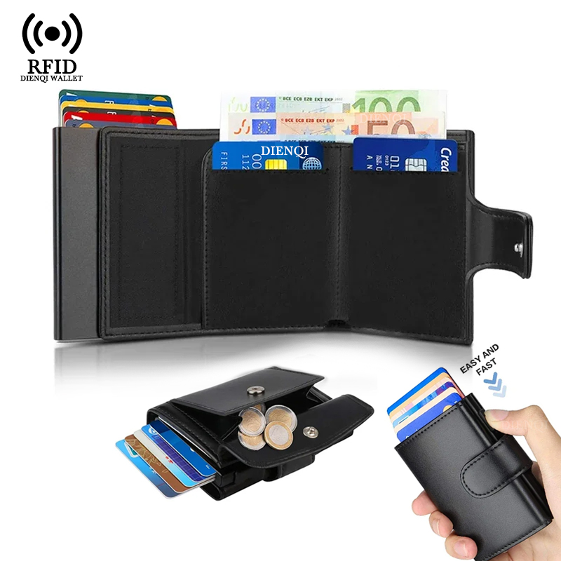 Dompet Kartu Bisnis Logam Anti - Coin Holder Men ulasan dan harga
