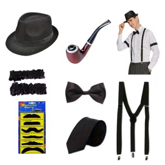 Kostum Gangster Gatsby Pria Er - Men'S Accessories In The 1920S ulasan dan harga